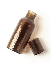 Load image into Gallery viewer, Handblown Hammered Glass Carafe Set