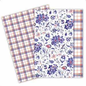 Michel Design Works Paisley and Plaid Tea Towel Set of 2