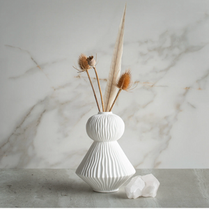 Pleated 2 Tier Round Vase