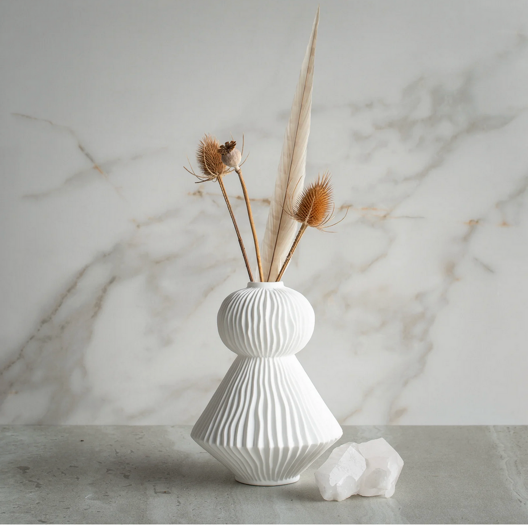 Pleated 2 Tier Round Vase