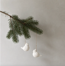 Load image into Gallery viewer, White Robin Hanging Decorations - set of 2
