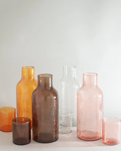 Load image into Gallery viewer, Handblown Hammered Glass Carafe Set
