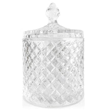 Load image into Gallery viewer, Geo Vintage Cut Glass Jar with Lid
