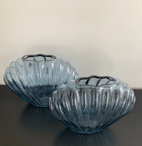 Blue Shell Glass Vase