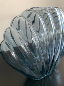 Blue Shell Glass Vase