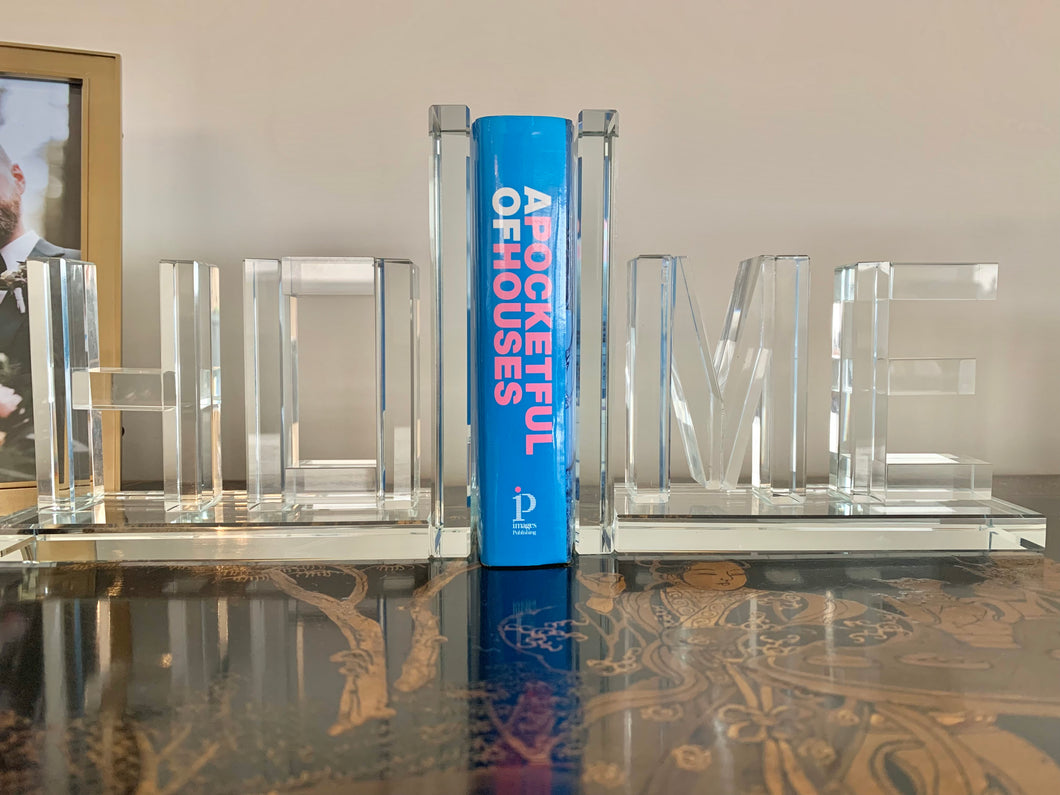 HOME - Glass Book Ends