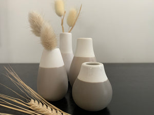 Grey Mini Pastel Vases - SET of 4
