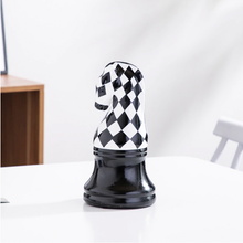 Load image into Gallery viewer, Checkered Ceramic Chess Pieces
