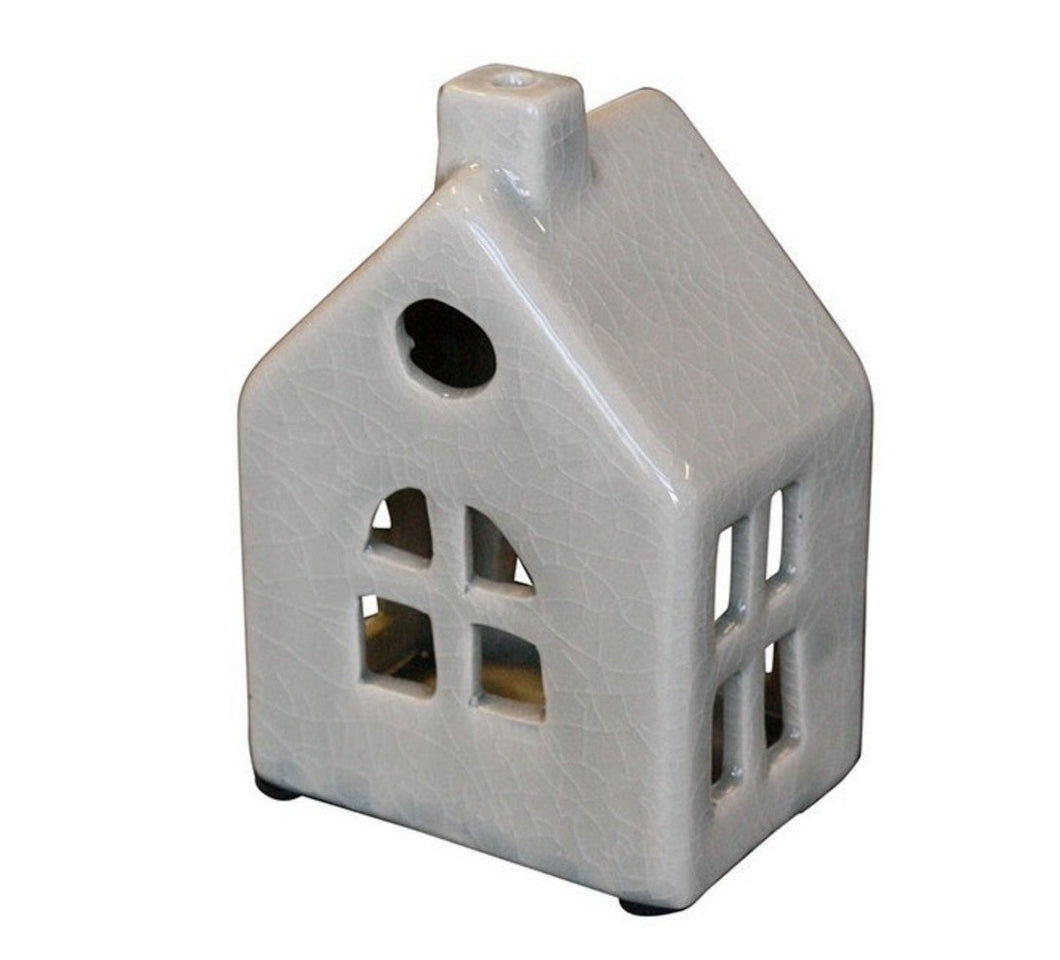 House with Cross Window Tealight Holder Small