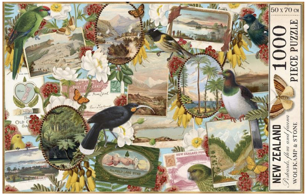 New Zealand Designed Birds & Postcard 1000 Piece Puzzle